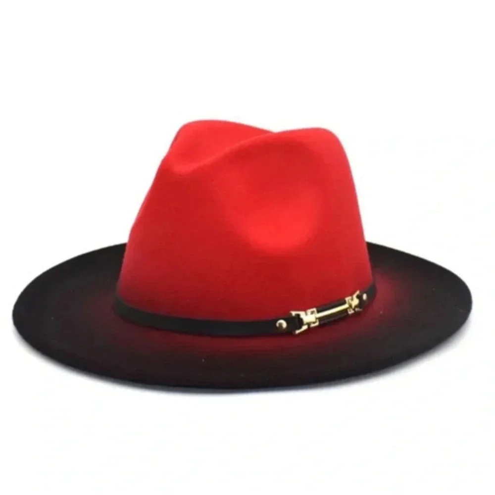 Fedora Hat various gradient colors wide brim wool/felt unisex fedora hat new